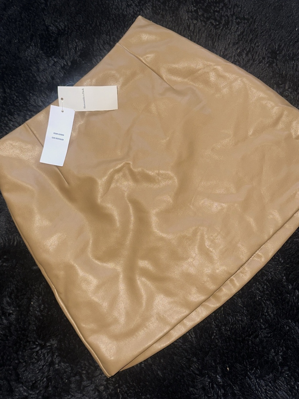 Abercrombie & Fitch Tan Faux Leather Mini Skirt